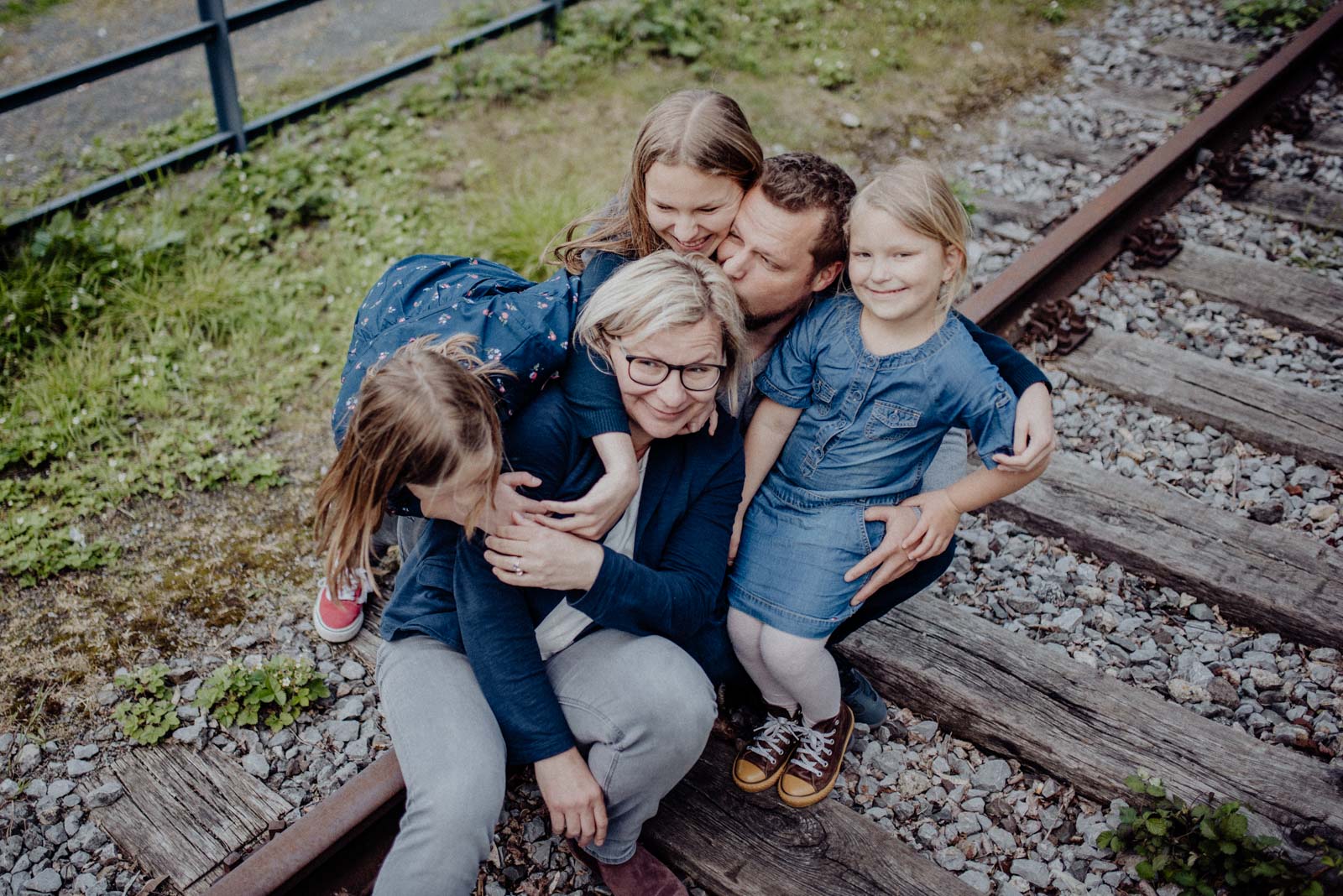 Familienhaufen beim Shooting in der Jahrhunderthalle Bochum.