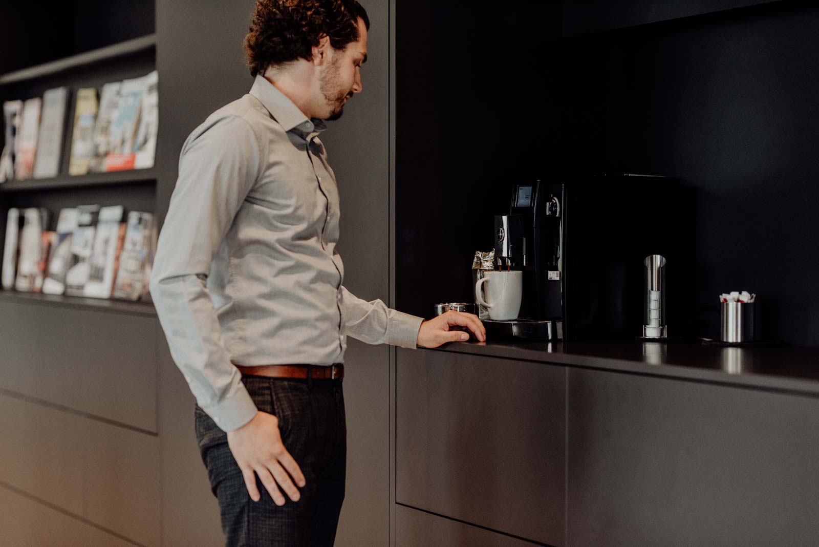 Kaffeemaschine im Büro der SHA Architekten