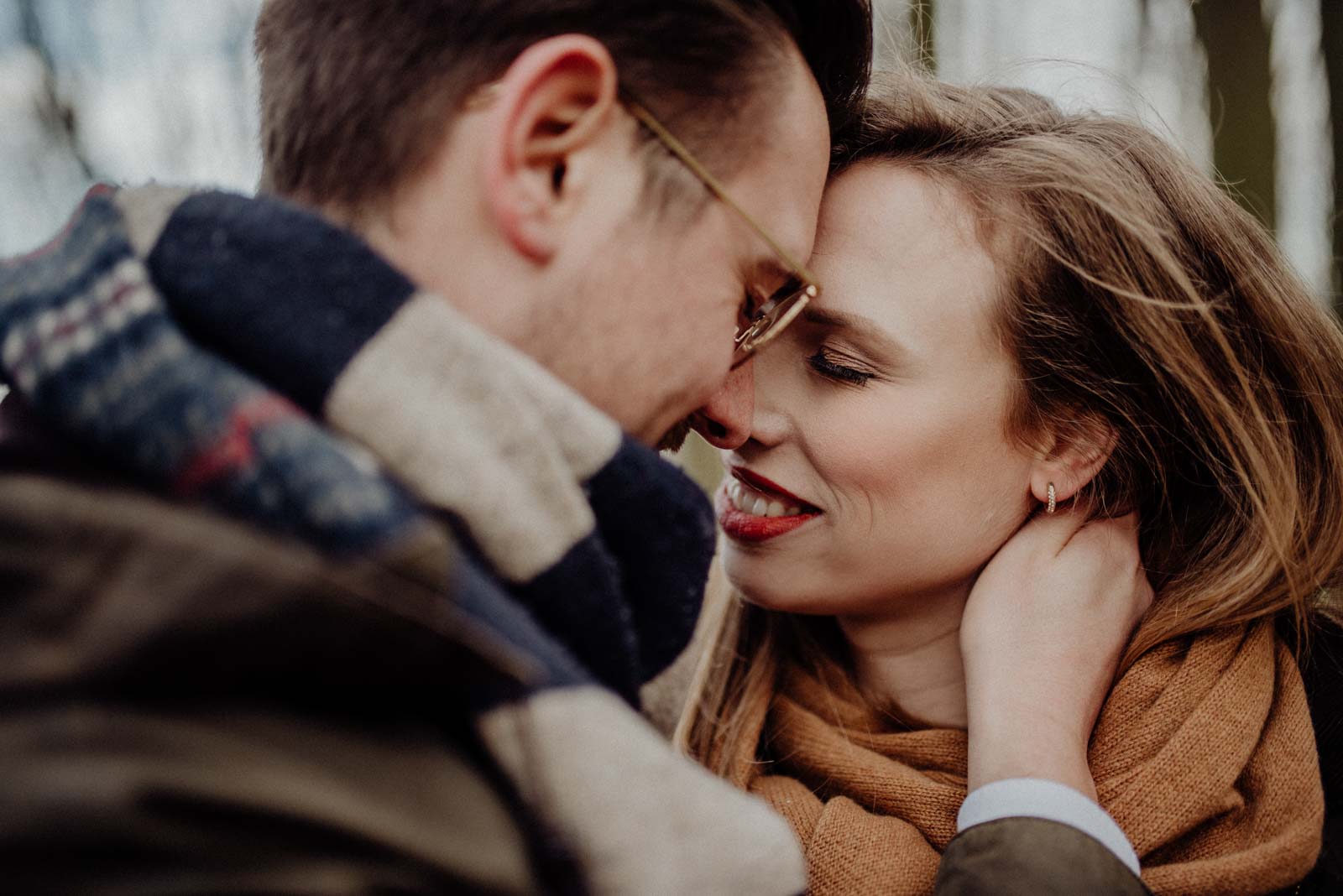 Close Up Portrait Paarshooting im Wald